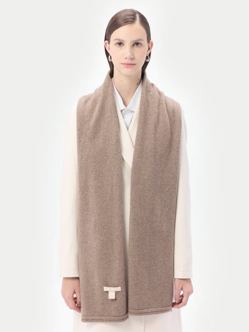 Gobi Mongolian Cashmere Cashmere Jersey Knit Scarf In Taupe
