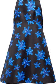 Emilia Wickstead Tamilla Floral Genzianella Mermaid Skirt