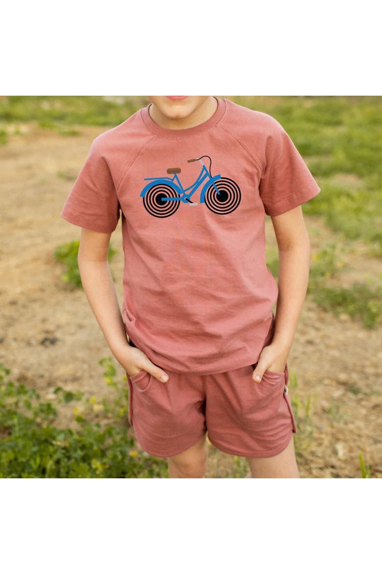 Kids' Organic Cotton Bike Ride Graphic T-Shirt, Alternate, color, Rose