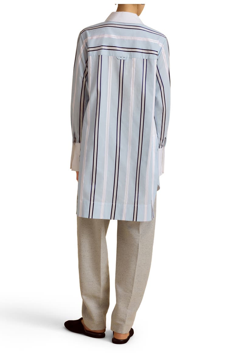 Marina Moscone Slim Tuxedo Shirt, Alternate, color, Mist Pinstripe