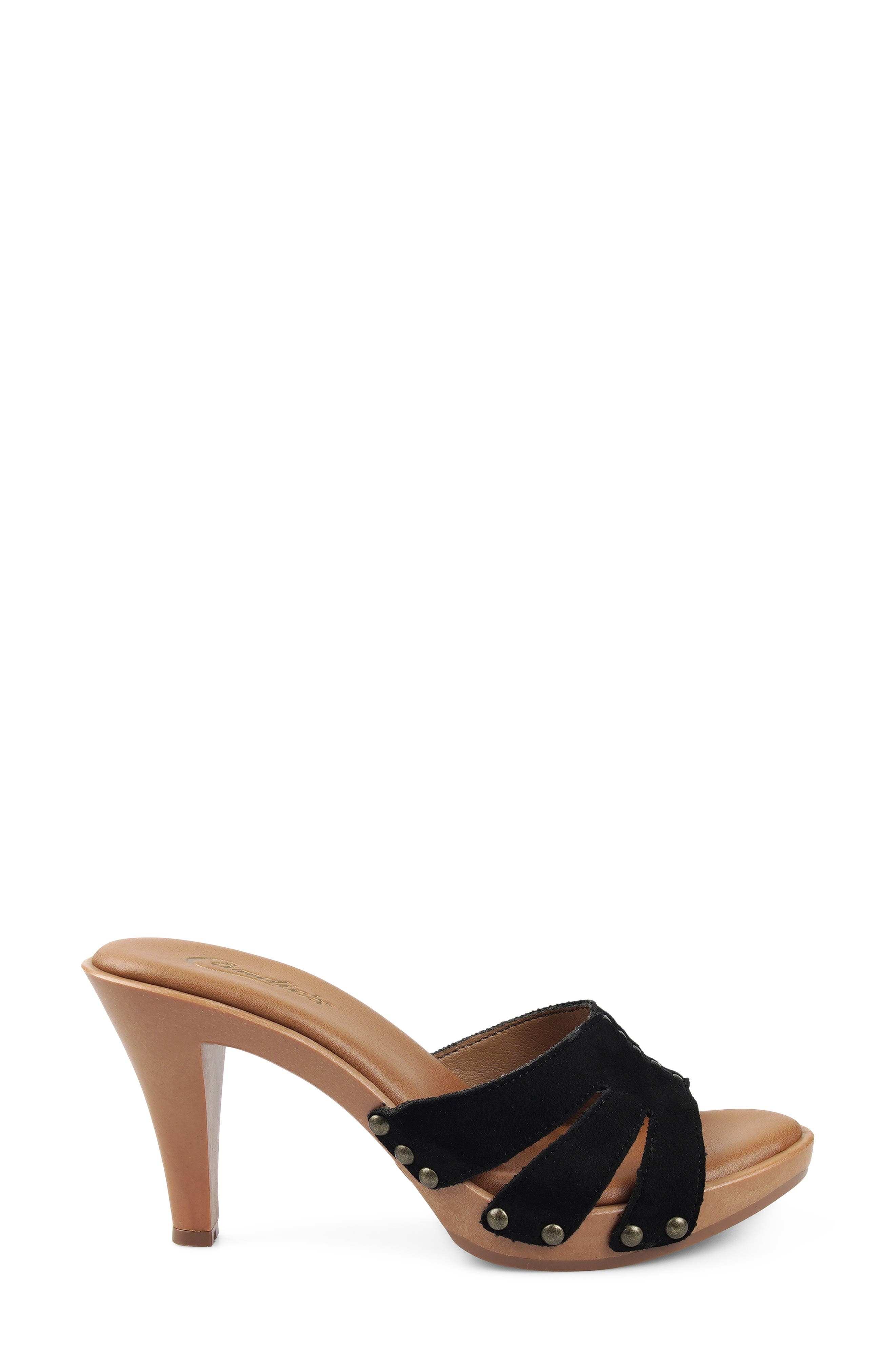 Candie's Camila Platform Slide Sandal, Alternate, color, Black Suede