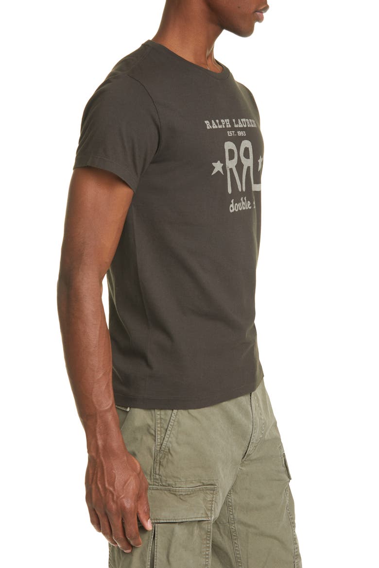 RRL Logo Graphic Tee, Alternate, color, FADED BLACK