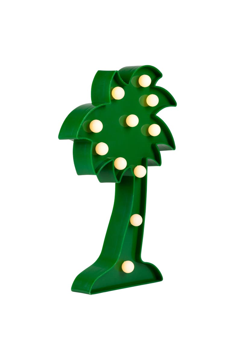 Northlight LED Lighted Palm Tree Marquee Wall Art - 10" - Green, Alternate, color, Green