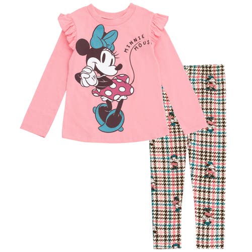 Disney Long Sleeve T-shirt & Leggings Set In Pink