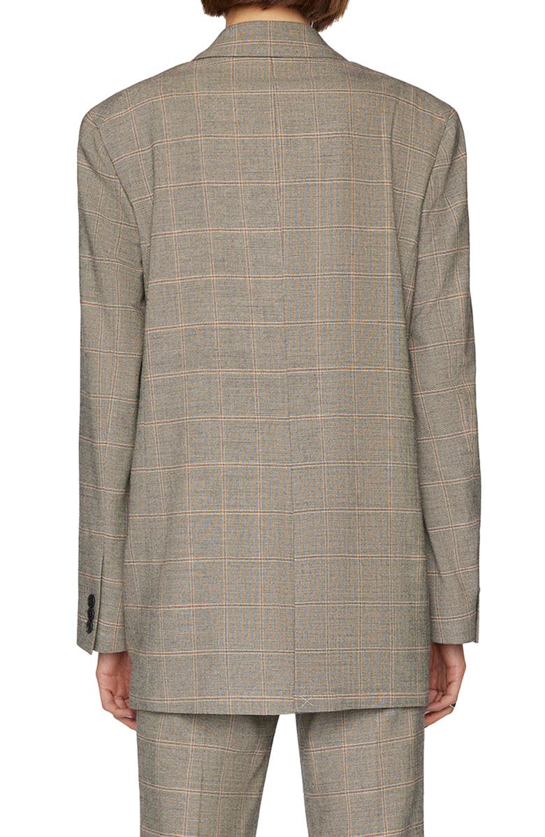 FRAME Di Windowpane Peak Lapel Boxy Blazer, Alternate, color,