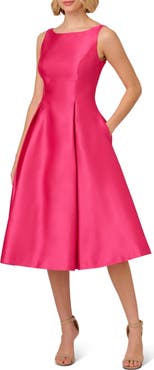 Adrianna Papell Sleeveless Mikado Fit & Flare Midi Dress
