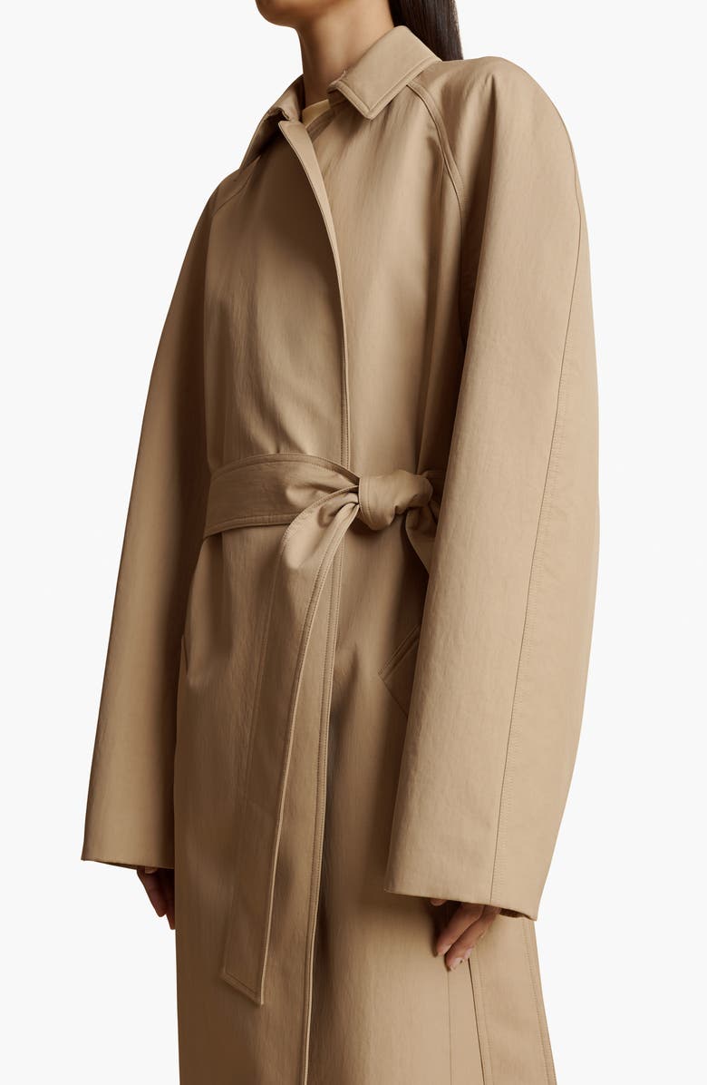 Khaite Roth Water Resistant Twill Belted Coat, Alternate, color, 