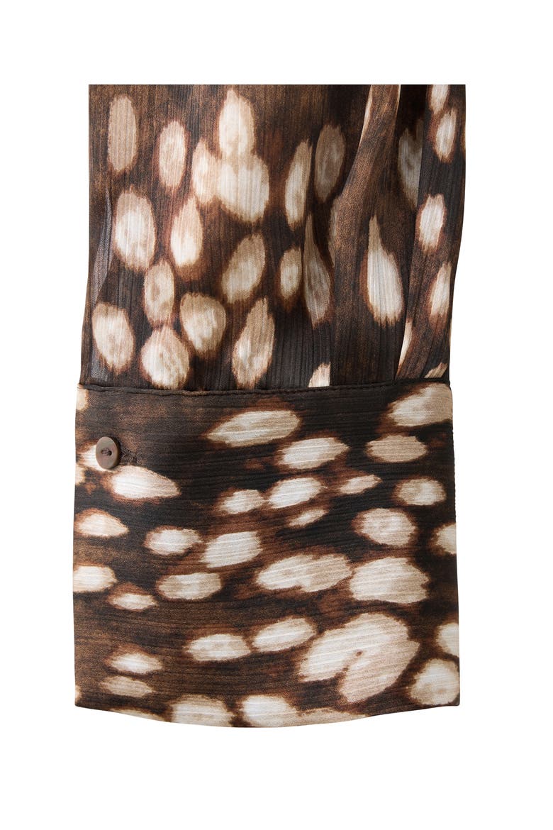 Dot Print Woven Shirt, Alternate, color, BROWN