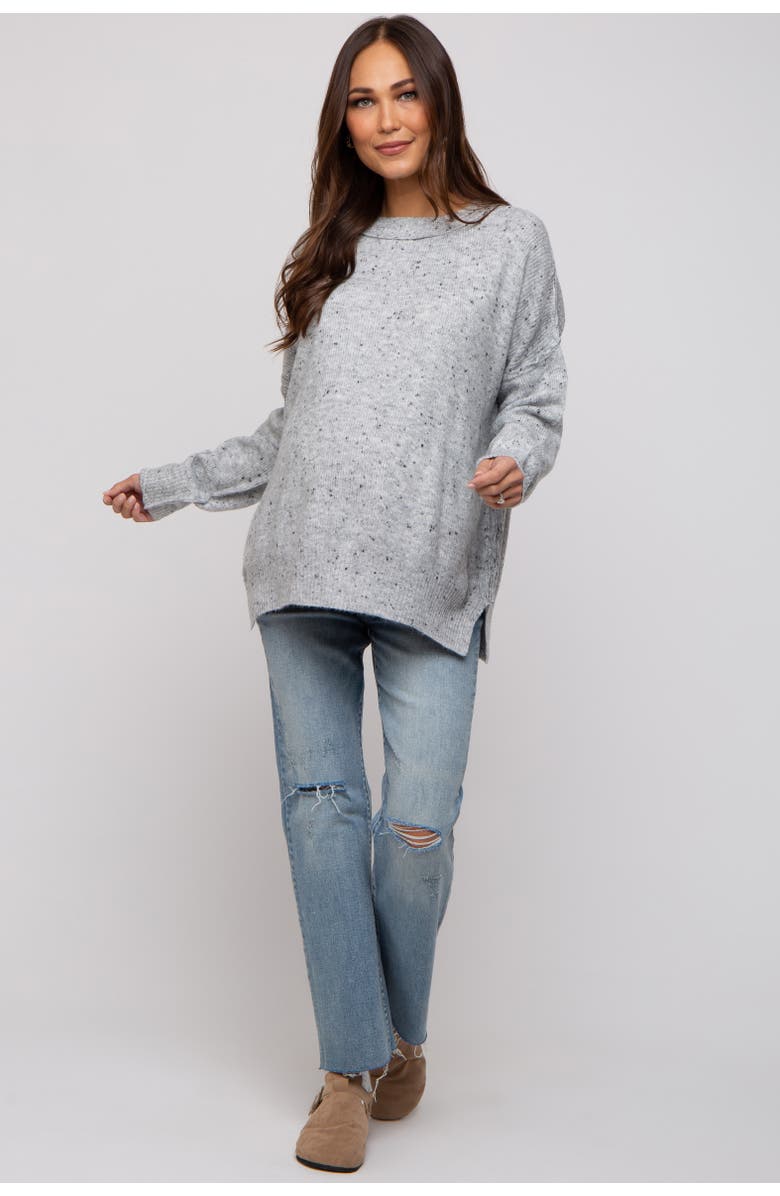 PinkBlush Speckled Knit Sweater, Alternate, color, Grey