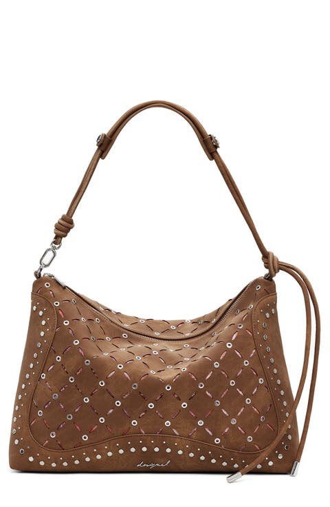 Faux Leather Shoulder Bag