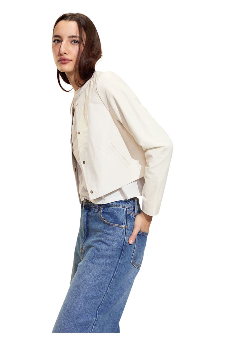 Cynthia Rowley The London Leather Cropped Jacket, Alternate, color, 