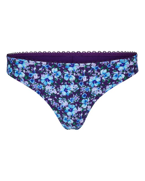 Adore Me Pilar Swimwear Cheeky Bikini Bottom In Floral Purple