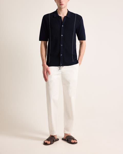Roddy Relaxed Fit Chevron Stripe Knitted Shirt