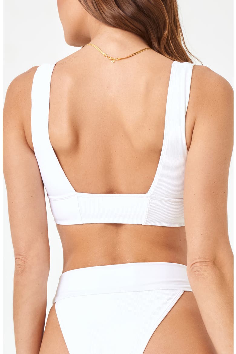 Hailey Rib Bikini Top, Alternate, color, WHITE