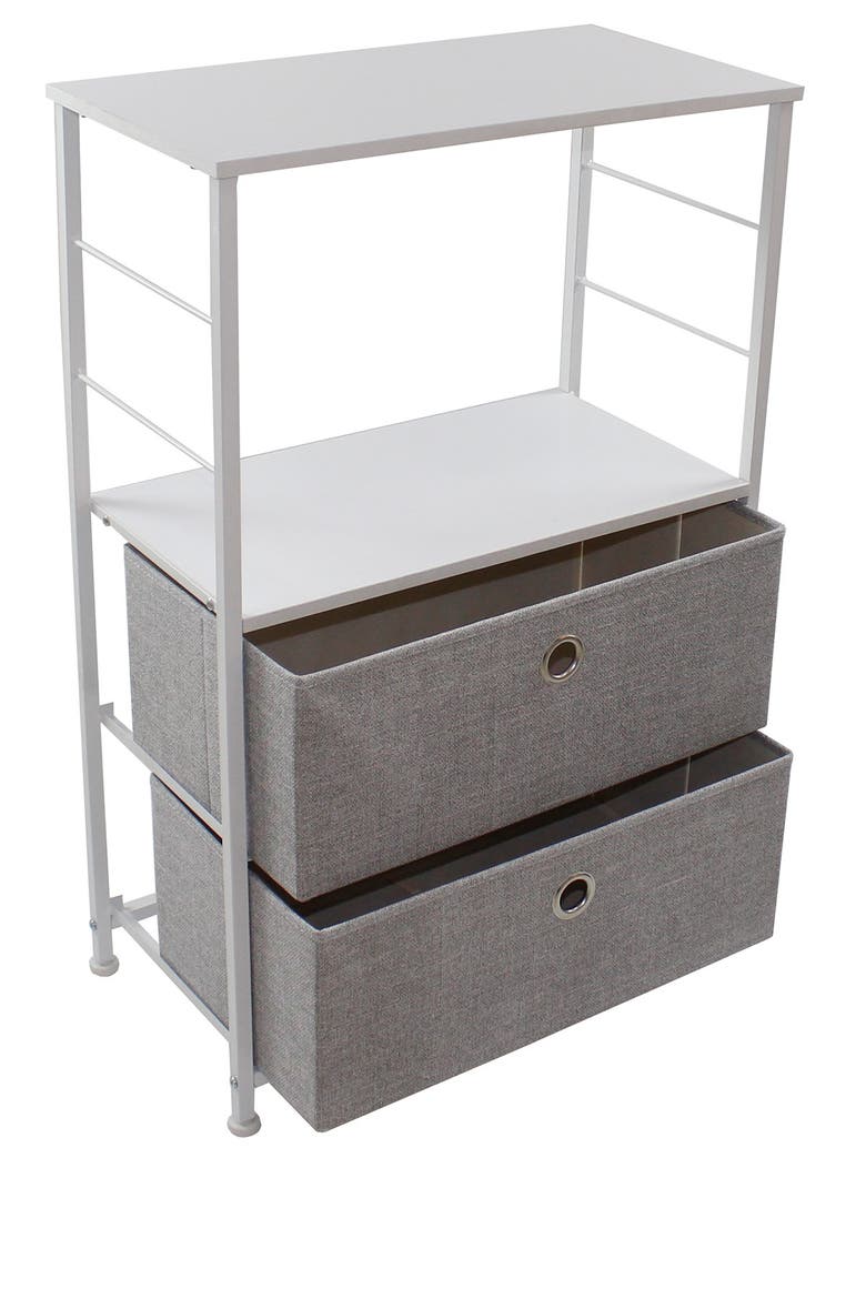 White 2 Drawer Table Dresser, Alternate, color, WHITE