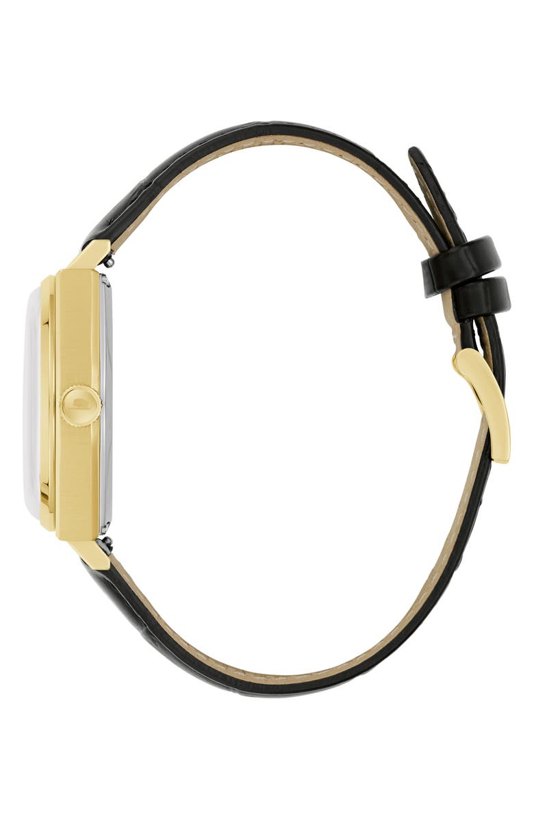 BULOVA Frank Sinatra 'Nothing but the Best' Automatic Leather Strap Watch, 37mm, Alternate, color, Black