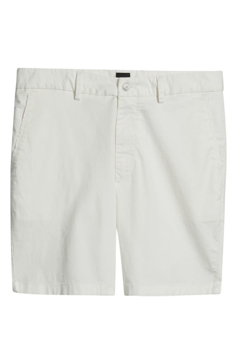 BOSS Kane Flat Front Stretch Cotton Chino Shorts, Main, color, White