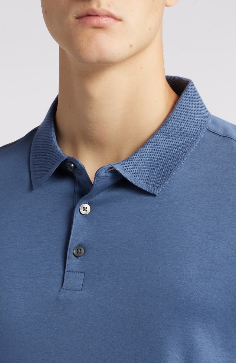 Robert Barakett Georgia Long Sleeve Polo, Alternate, color, Vintage Bl