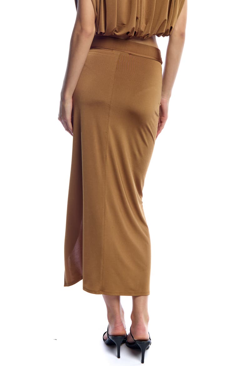 Ferris Draped Midi Skirt, Alternate, color, Camel