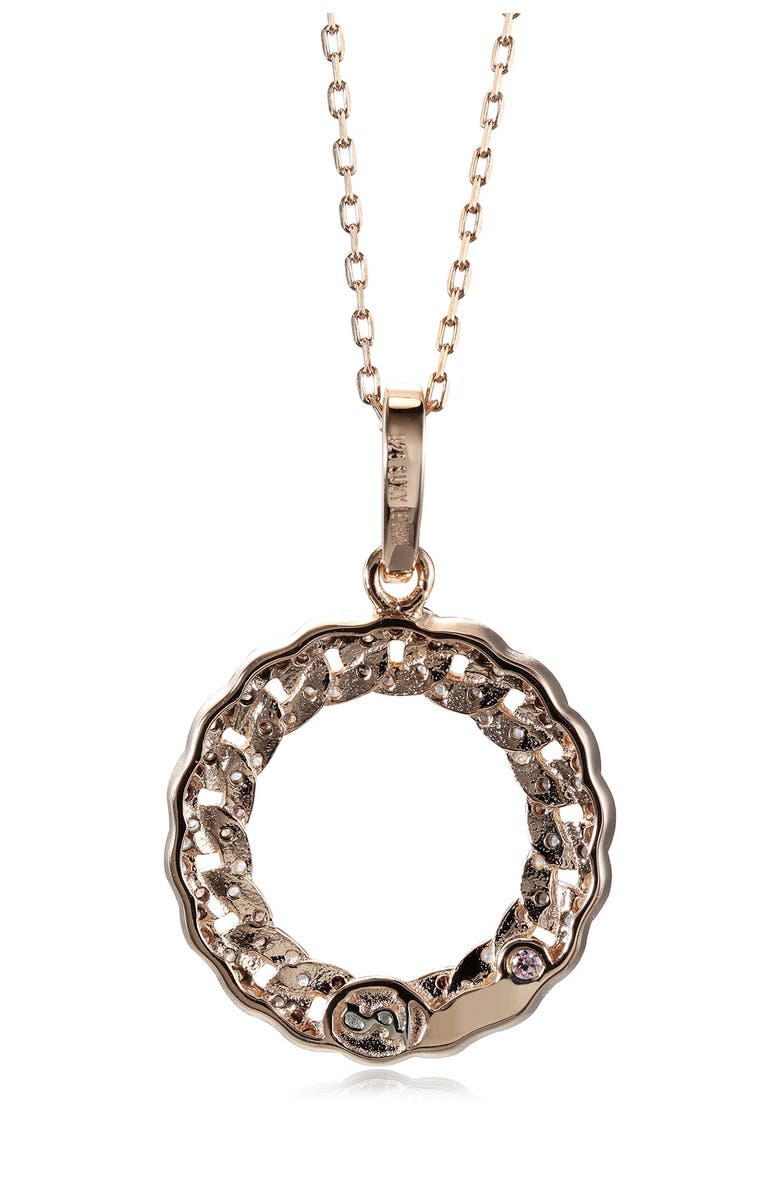 SUZY LEVIAN Rose-tone Sterling Silver CZ Interlocked Circle Pendant Necklace, Alternate, color, 