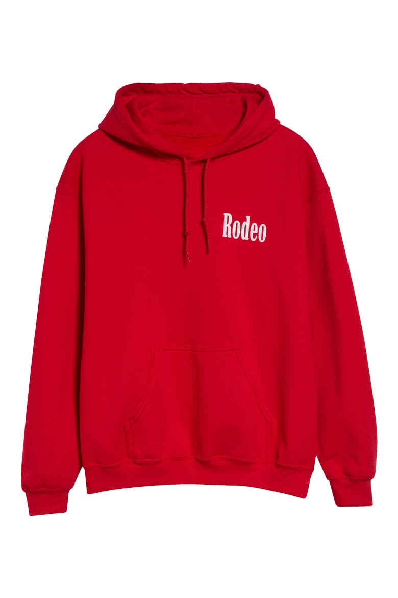 Flag Logo Fleece Graphic Hoodie, Alternate, color, RED