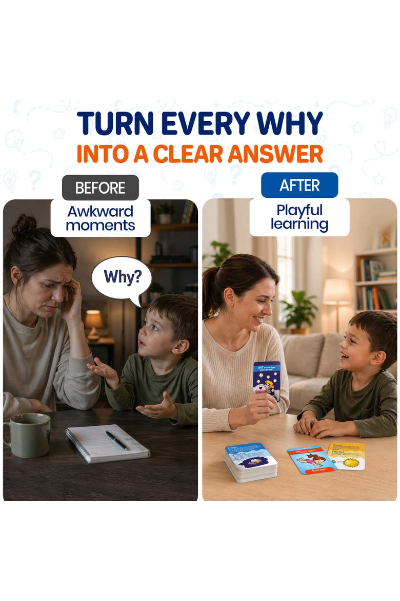 Why Questions Kids Flashcards, Alternate, color, 101 Why Flashcards