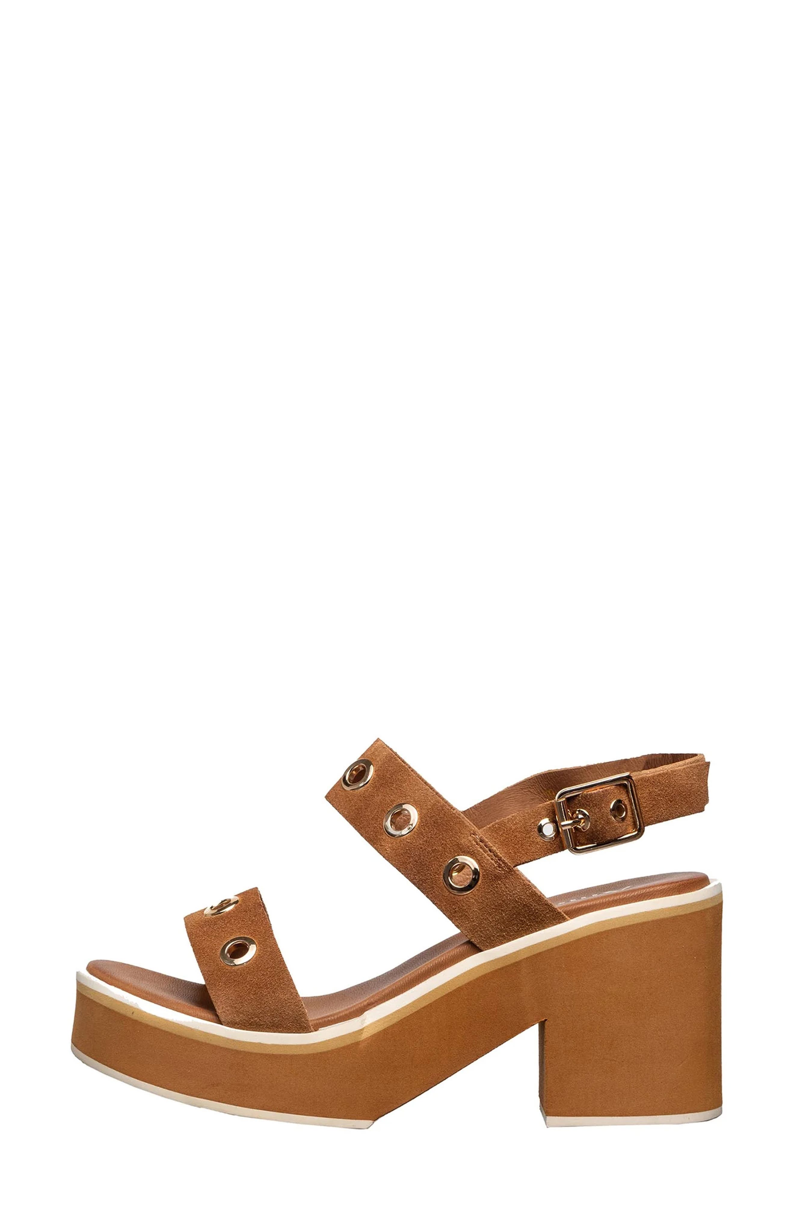 ANTELOPE Inez Grommet Platform Slingback Sandal, Alternate, color, Taupe
