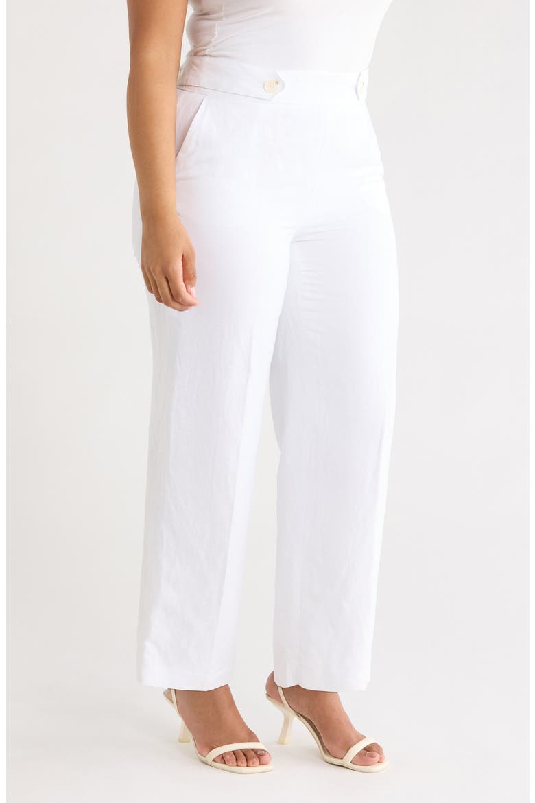 High Waist Wide Leg Pants, Alternate, color, CRISP WHITE