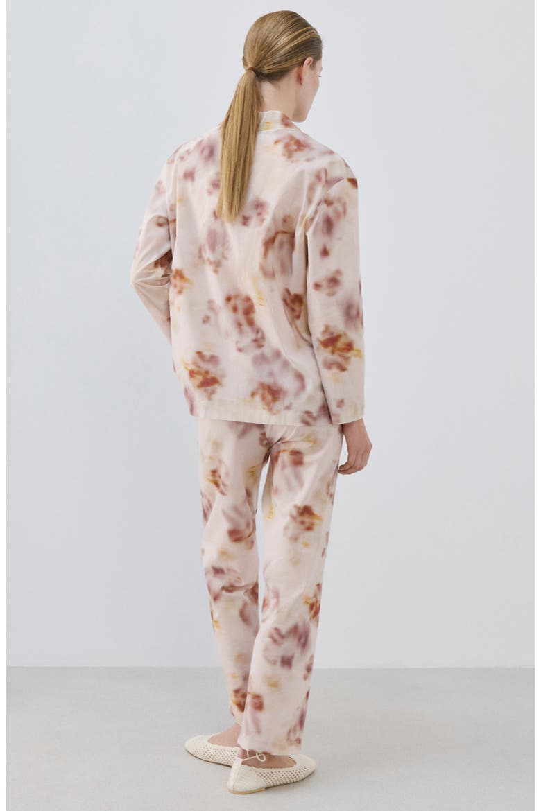 Watercolor Print Cotton Pajama Pants, Alternate, color, BROWN