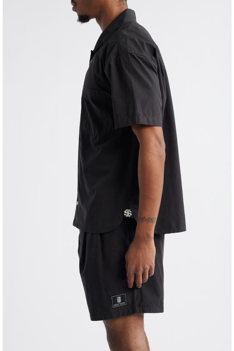 Relaxed Fit Camp Shirt, Alternate, color, BLACK