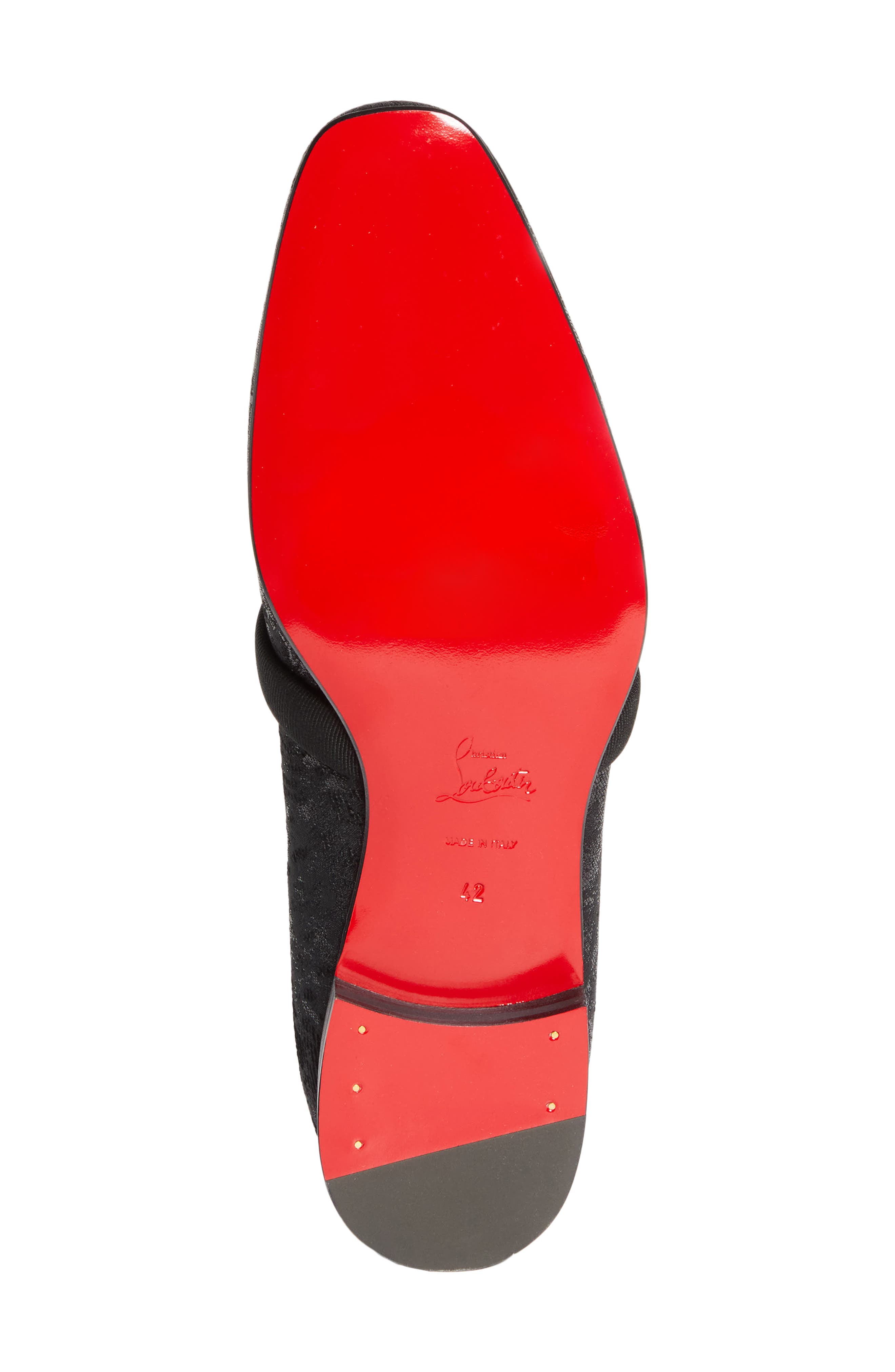 Christian Louboutin Dandy Deco Jacquard Venetian Loafer, Alternate, color, Black