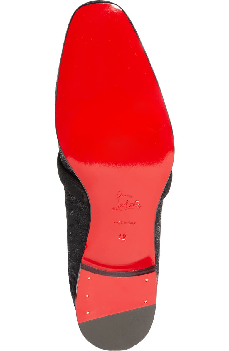 Christian Louboutin Dandy Deco Jacquard Venetian Loafer, Alternate, color, Black