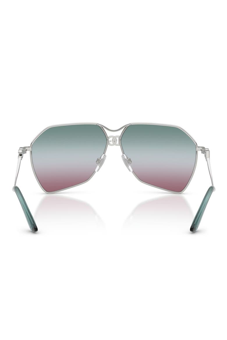 62mm Gradient Pilot Sunglasses, Alternate, color, SILVER / GRAD PINK GRAD GREEN