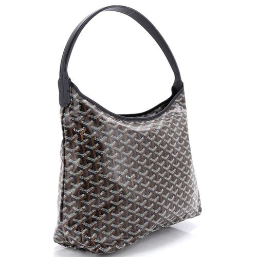 Pre-owned Goyard Goyard Boheme Hobo Coated Canvas In Black