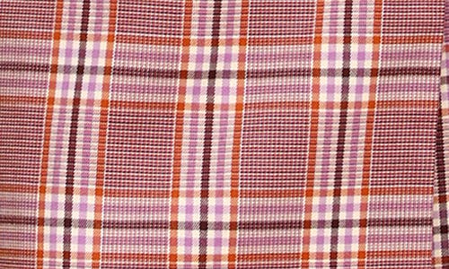 Avec Les Filles Plaid Belted Double Breasted Trench Coat In Lavender Plaid