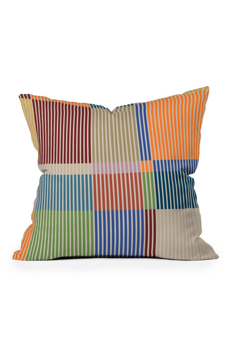 Linear Bauhaus Pattern Accent Pillow, Main, color, BLUE