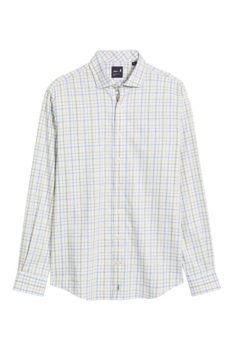 Maarten Plaid Performance Button-Up Shirt, Alternate, color, MOSS