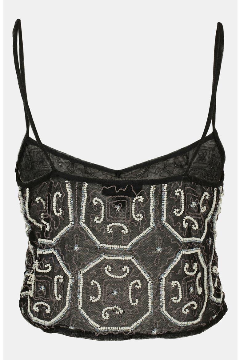 'Baroque' Embellished Camisole, Alternate, color, BLACK