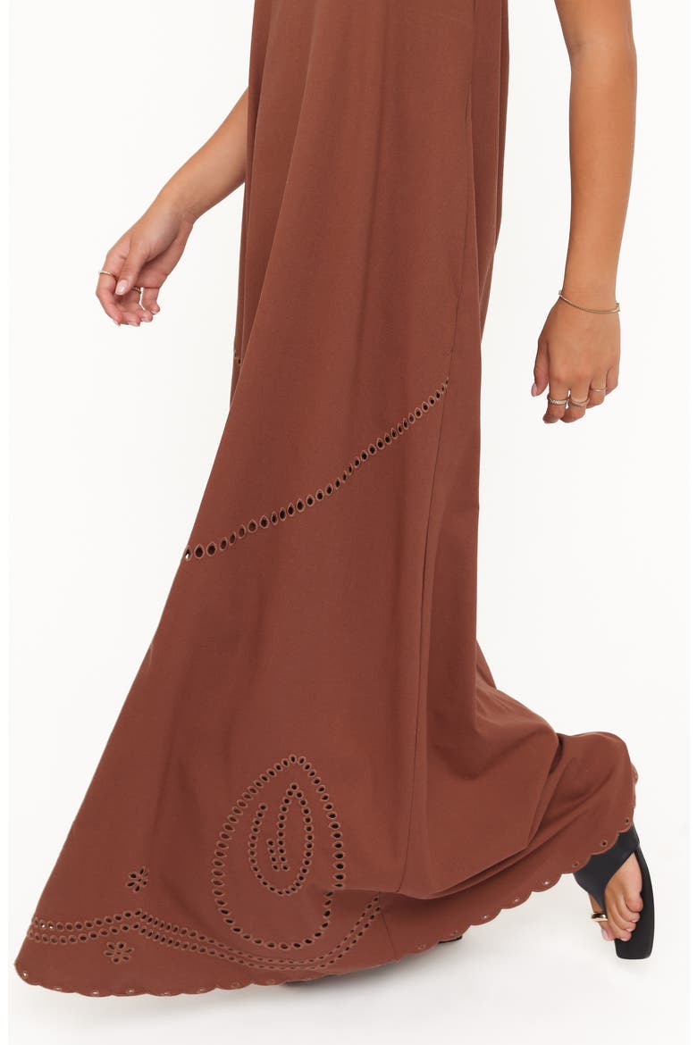 Como Strapless Maxi Dress, Alternate, color, BROWN
