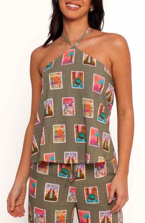 Henri Print Halter Top