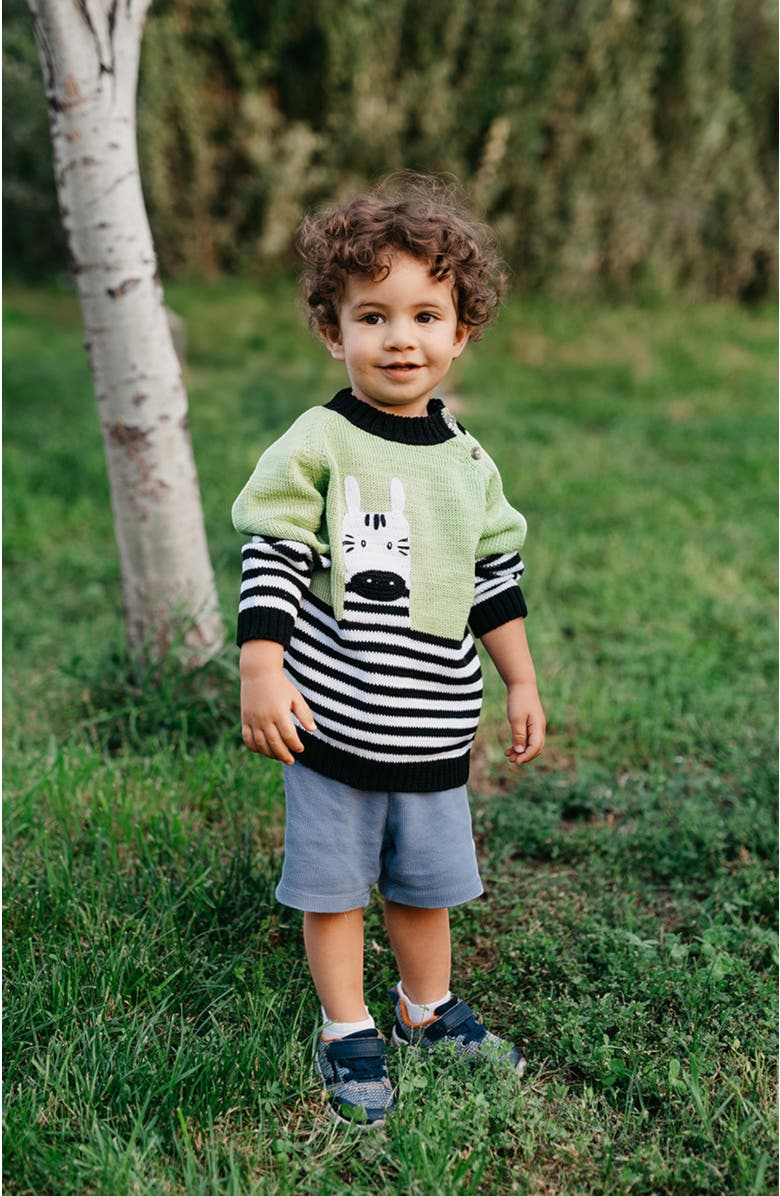 Melange Collection Zebra Sweater, Alternate, color, Green