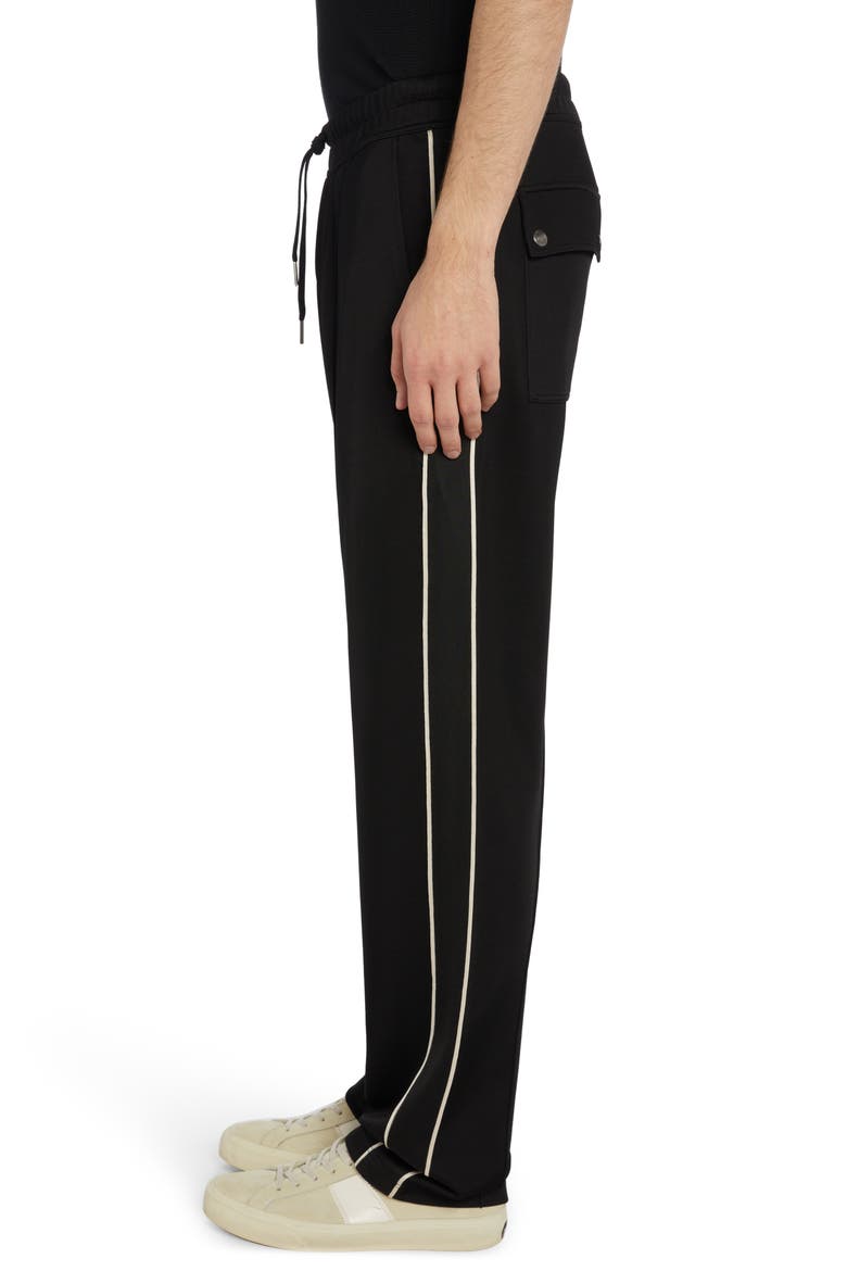 Luxury Stretch Jersey Sweatpants, Alternate, color, BLACK
