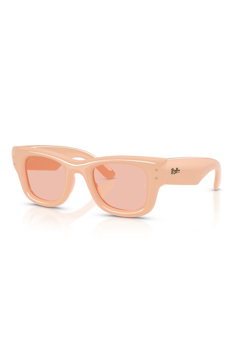 Wayfarer Puffer 47mm Square Sunglasses, Alternate, color, SOLID NUDE / DARK PINK