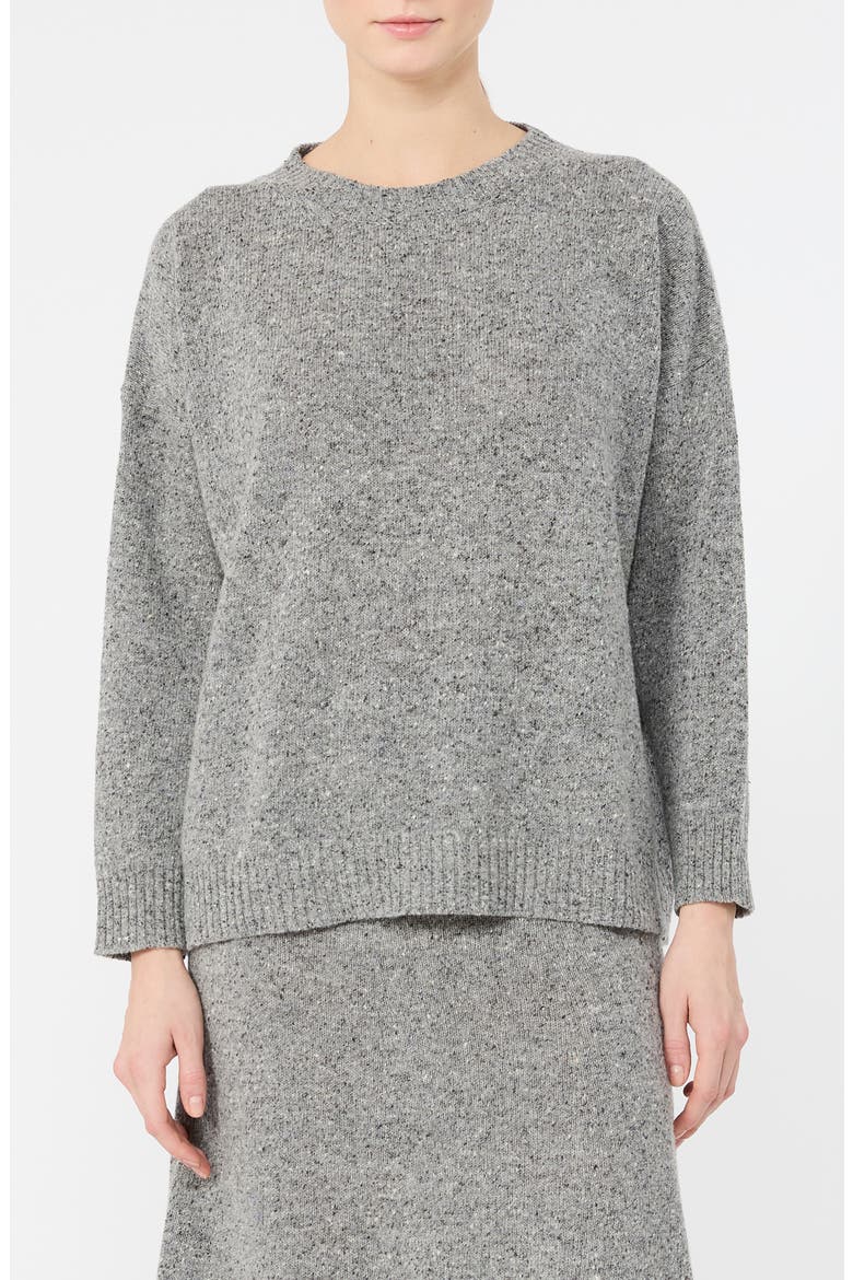 Crewneck Wool & Silk Blend Sweater, Main, color, MEDIUM GREY
