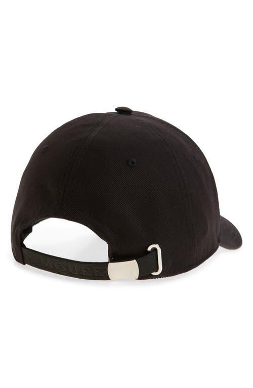 Alexander Mcqueen Mcqueen Embroidered Logo Denim Baseball Cap