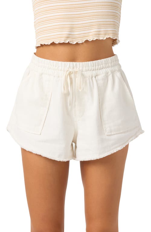 O'neill Sevie Drawstring Cotton Twill Shorts In White
