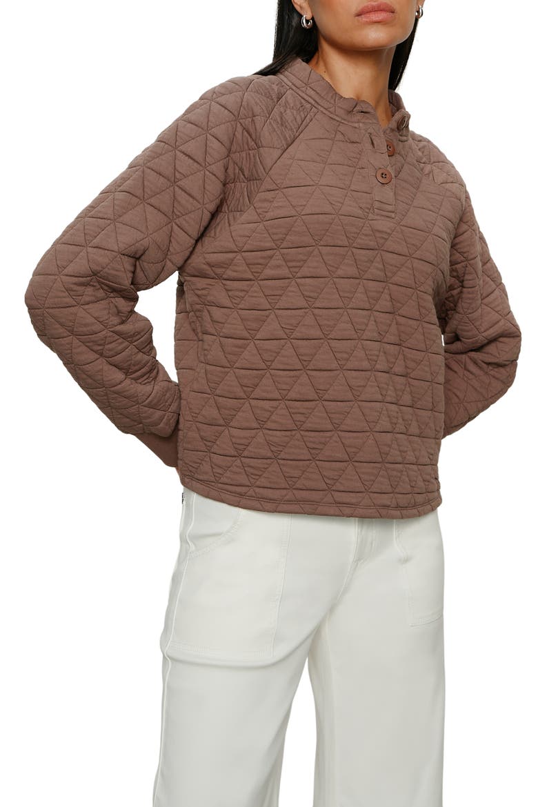 Quilted Sweatshirt, Alternate, color, MOREL BROWN