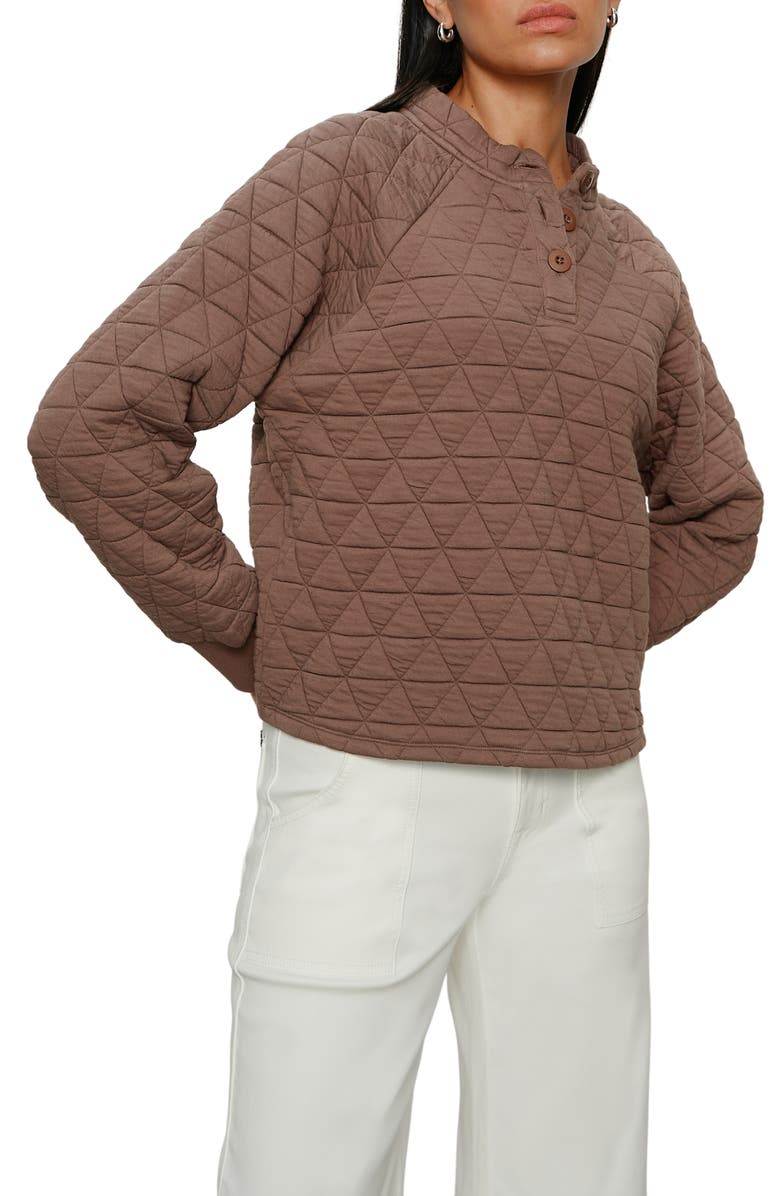 Sanctuary Quilted Sweatshirt, Alternate, color, Morel Brown