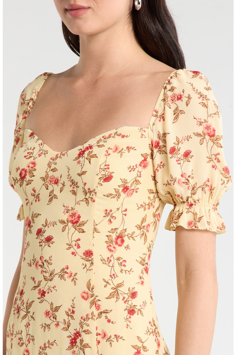 Gloria Floral Puff Sleeve Dress, Alternate, color, WISTFUL
