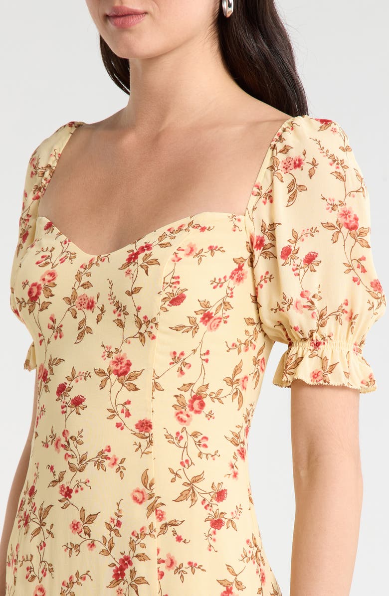 Reformation Gloria Floral Puff Sleeve Dress, Alternate, color, Wistful